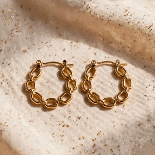 Aros Argollas Eslabones Acero Dorado