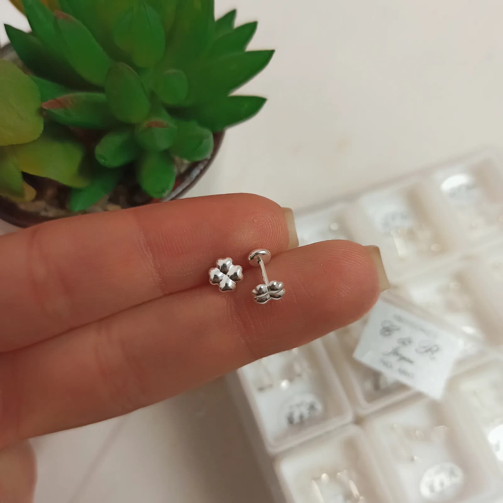 Aros Abridores Plata 925 Trebol