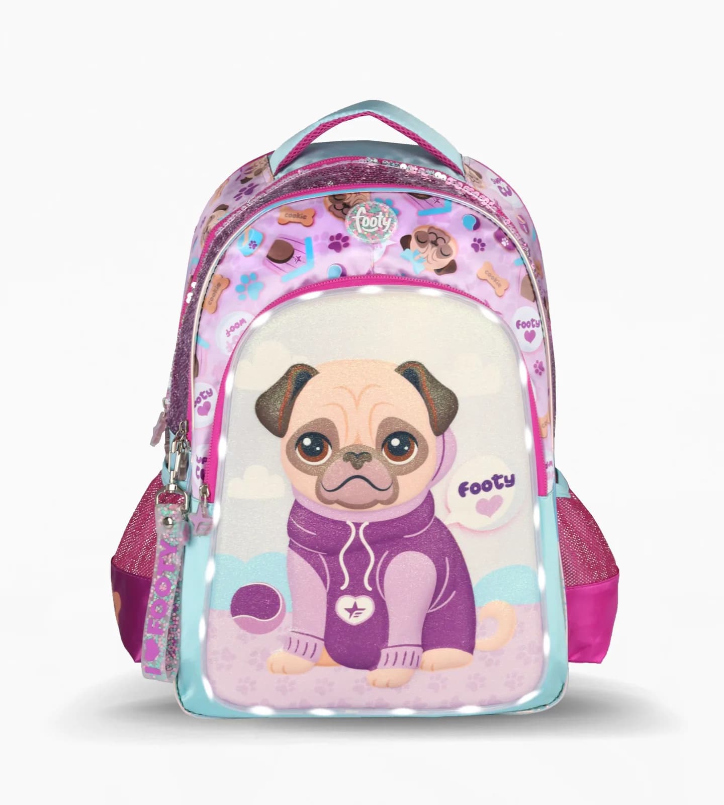 Mochila Infantil Espalda 18″ Puppy Luz LED Footy