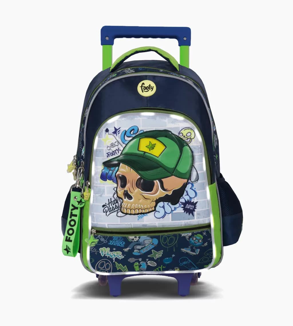 Mochila Carro 18" Skull con Luz LED Footy