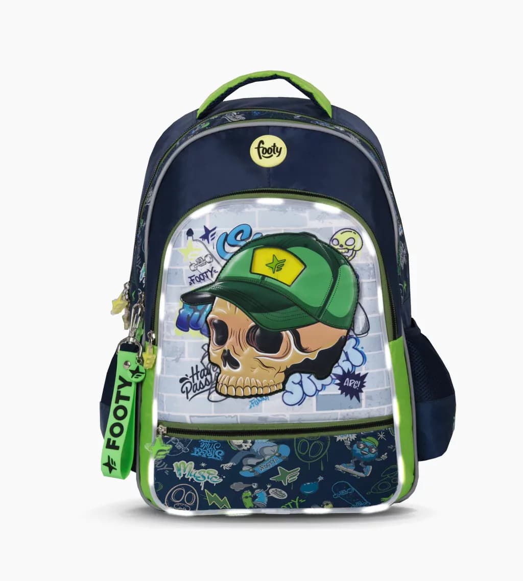 Mochila Espalda 18″ Skull Luz LED Footy