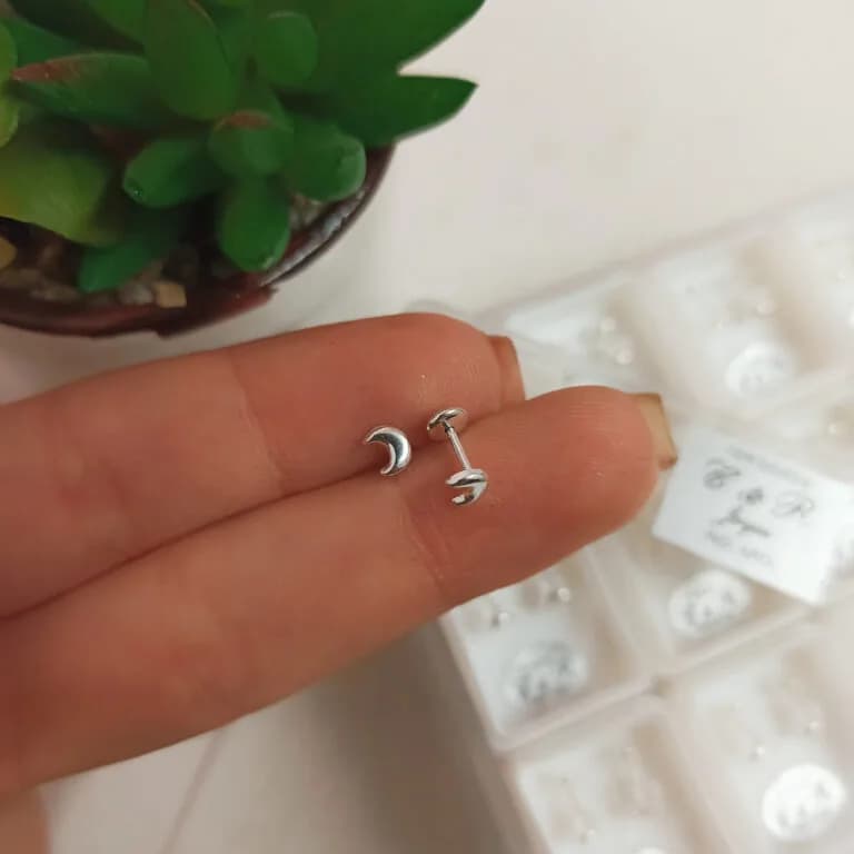 Aros Abridores Luna Plata 925