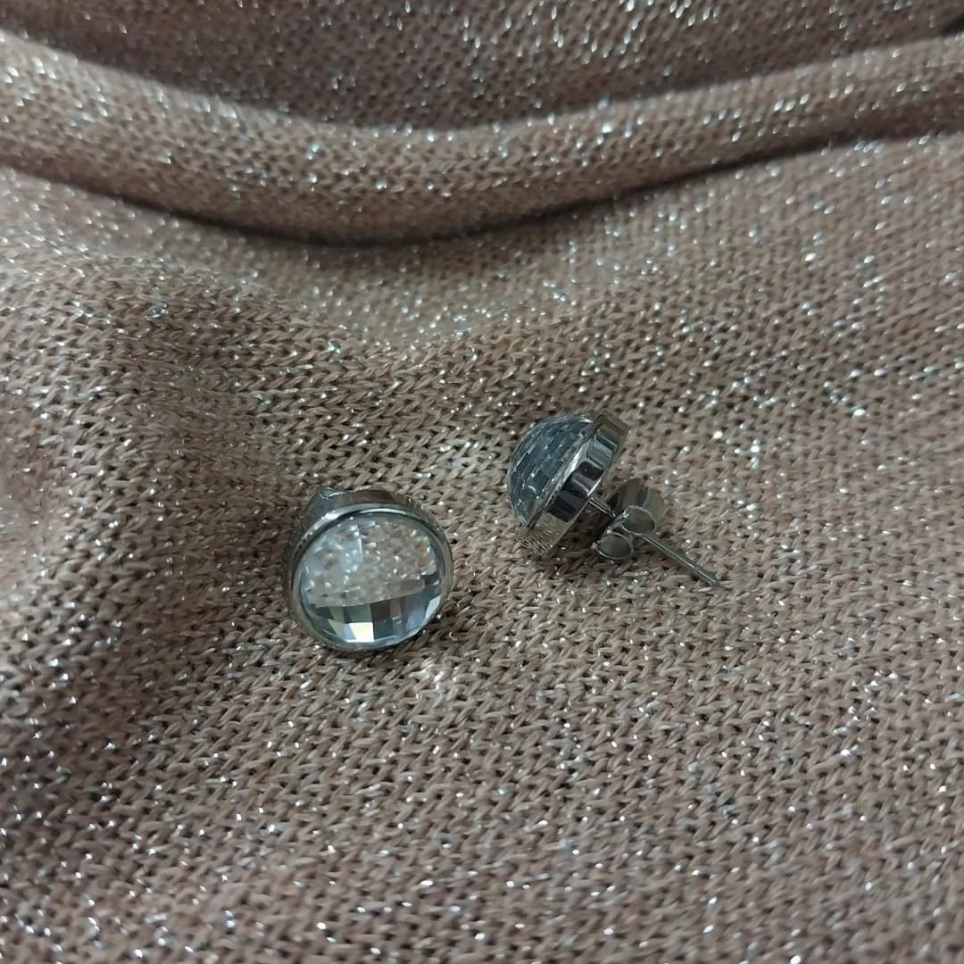 Aros Acero Quirurgico Virola Grande Cristal Facetado