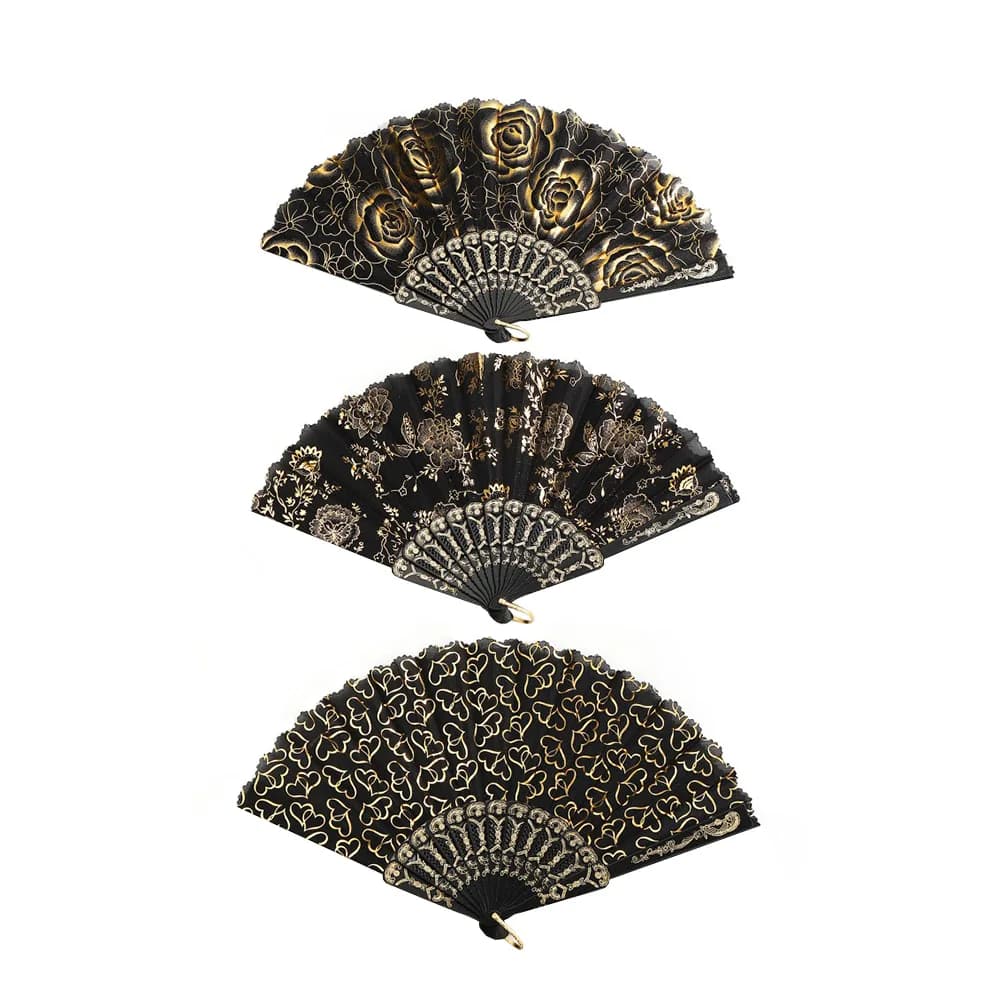 Accesorio Abanico Black Gold
