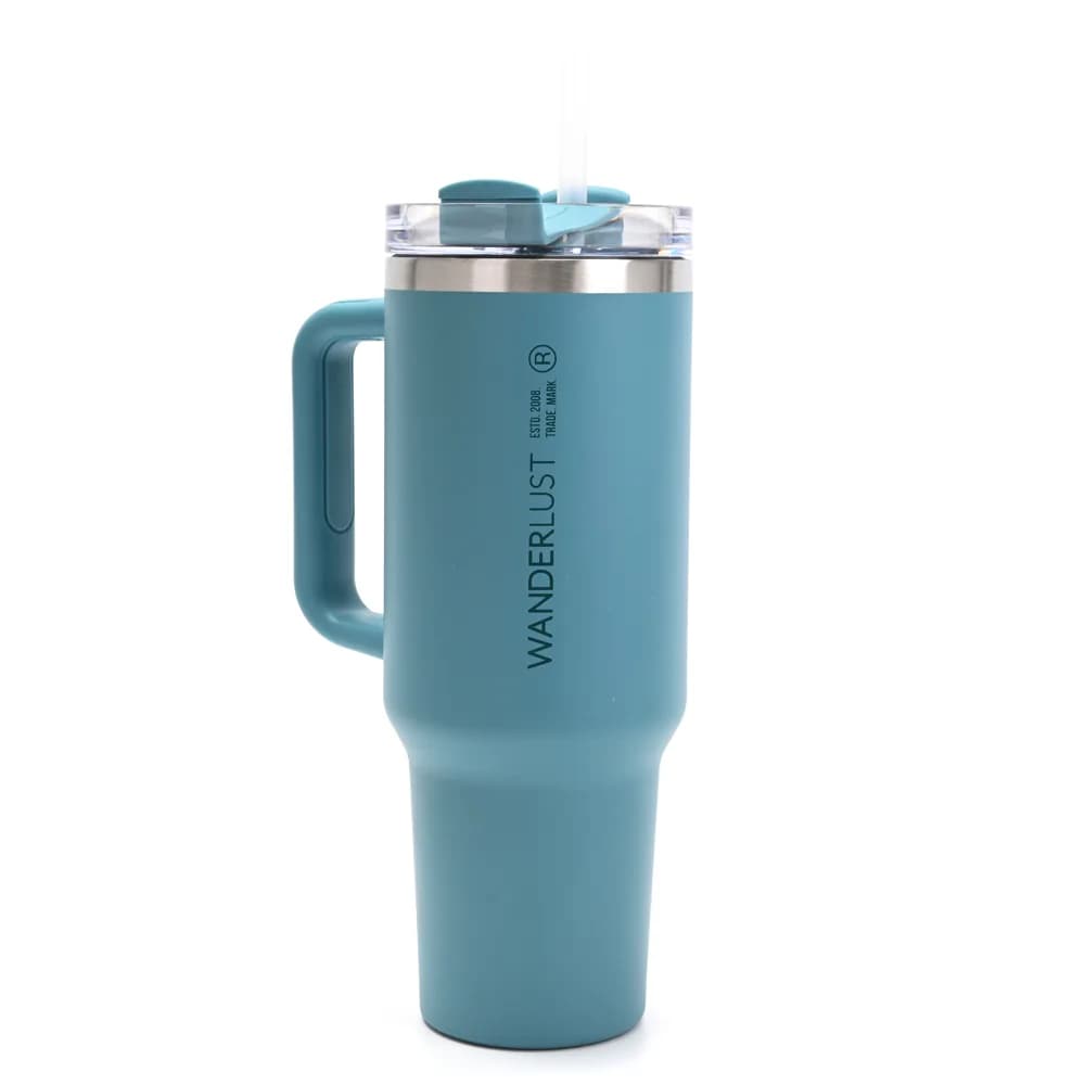 Vaso Termico con Bombilla Wanderlust Verde