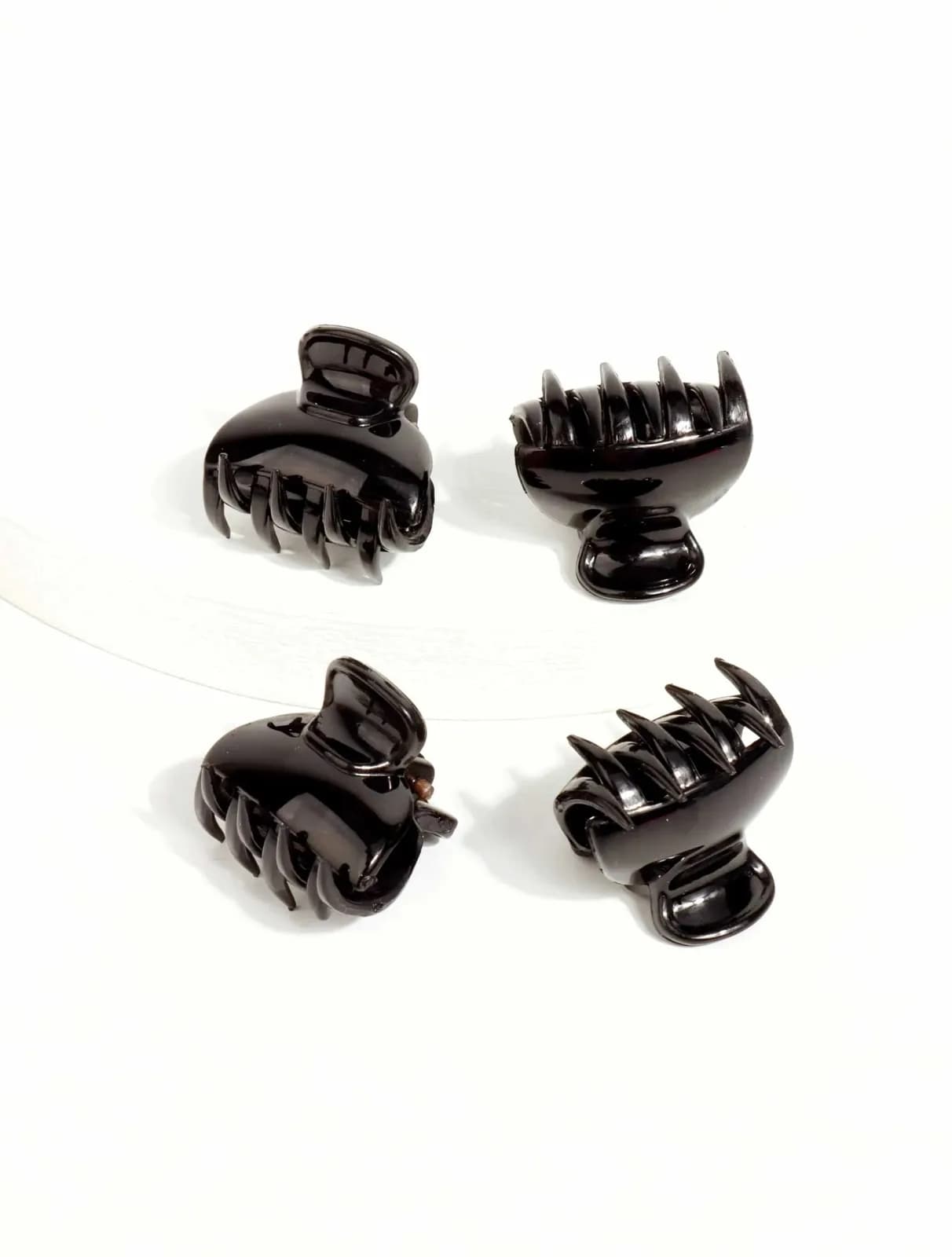 Broches Mini Bombe Negro Carey 4 Unidades