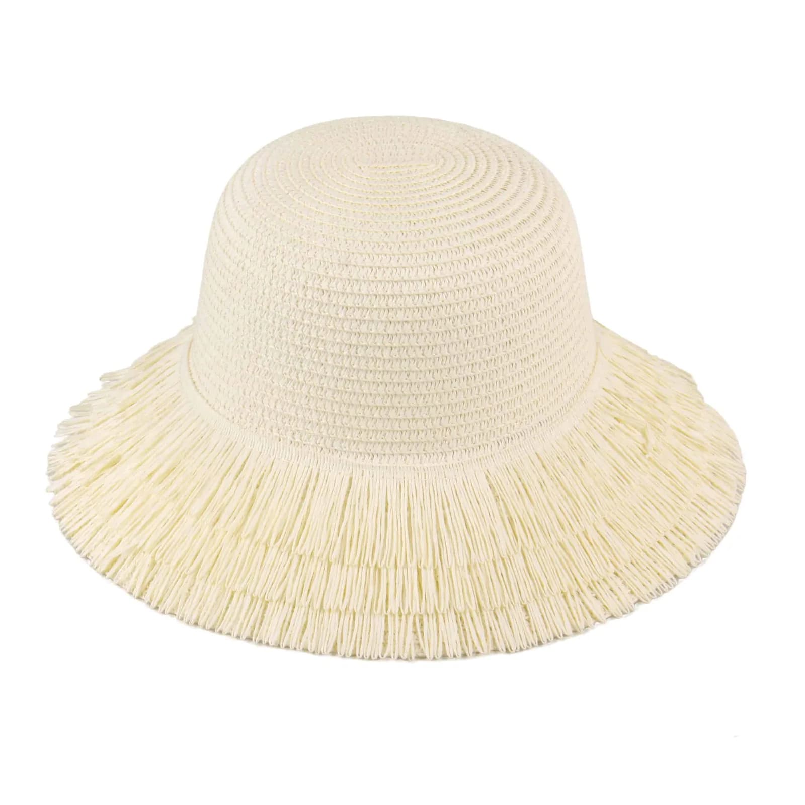 Sombrero Rafia con Flecos