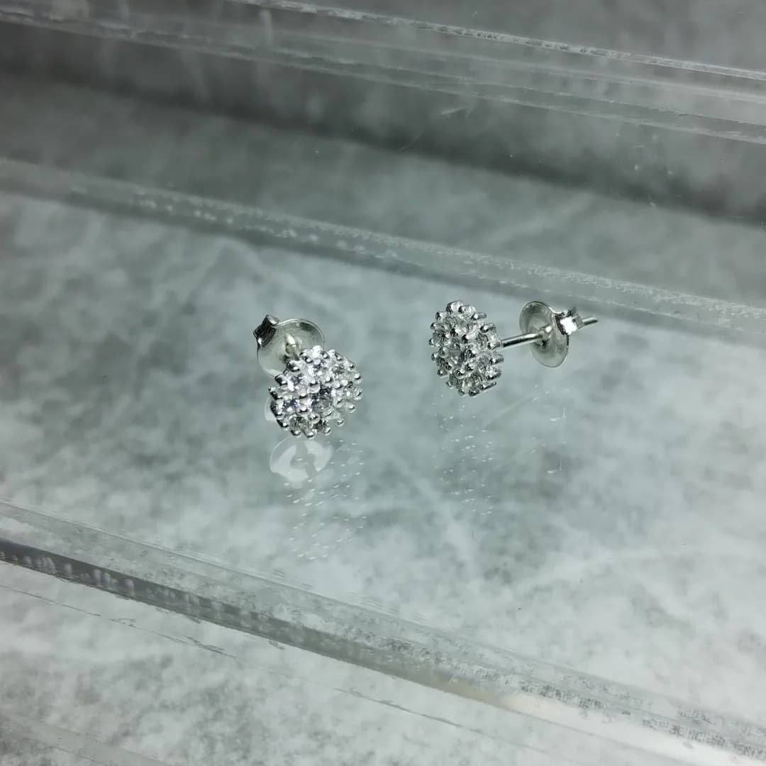 Aros Plata Mini Redondo con Zircones
