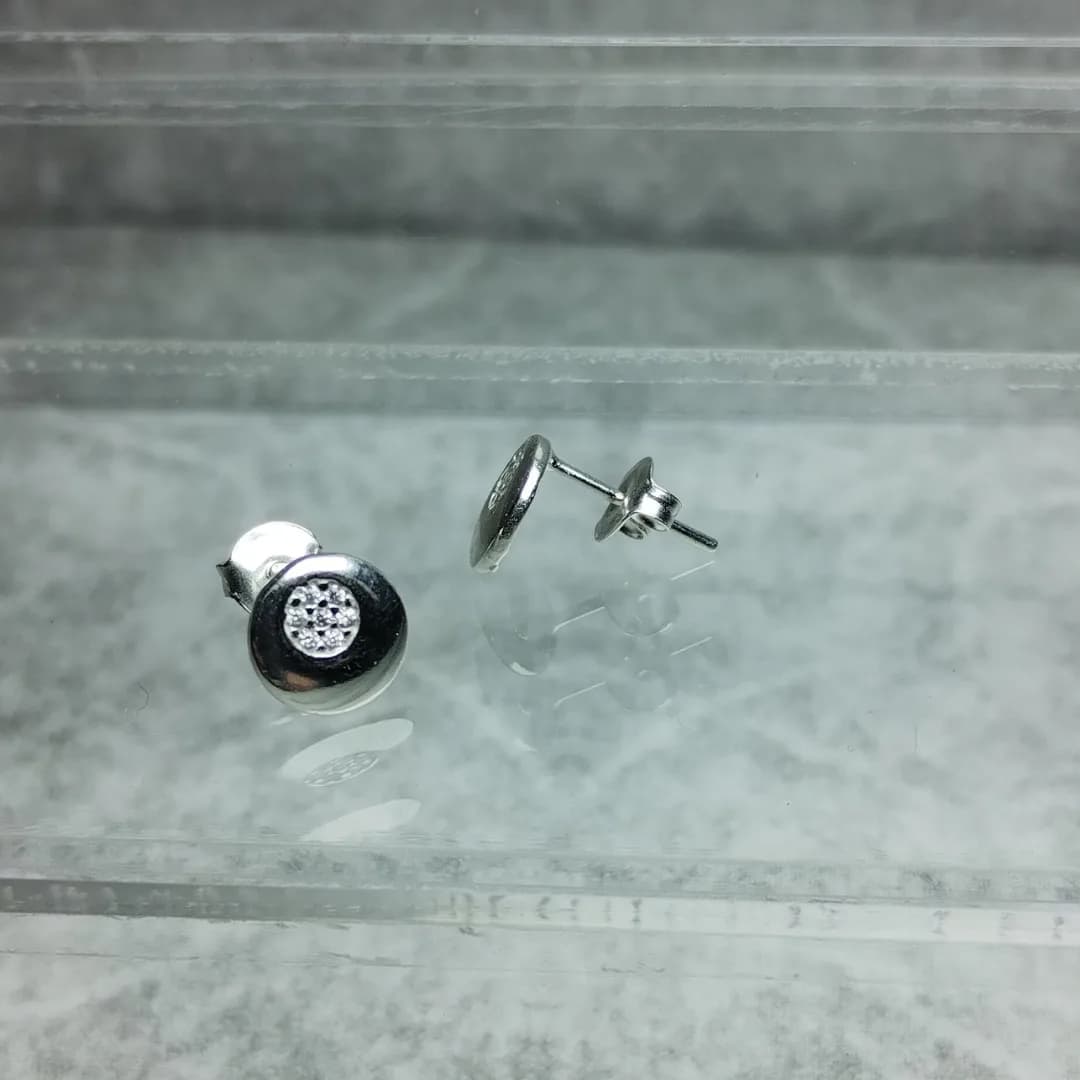 Aros Plata Mini Redondo con Zircones