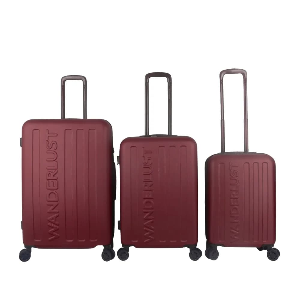 Set Valijas 3 Piezas Bordo Wanderlust