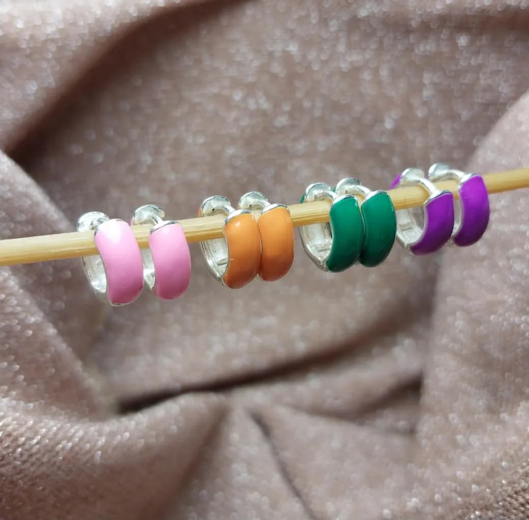 Aros Plata 925 Argollas Resina