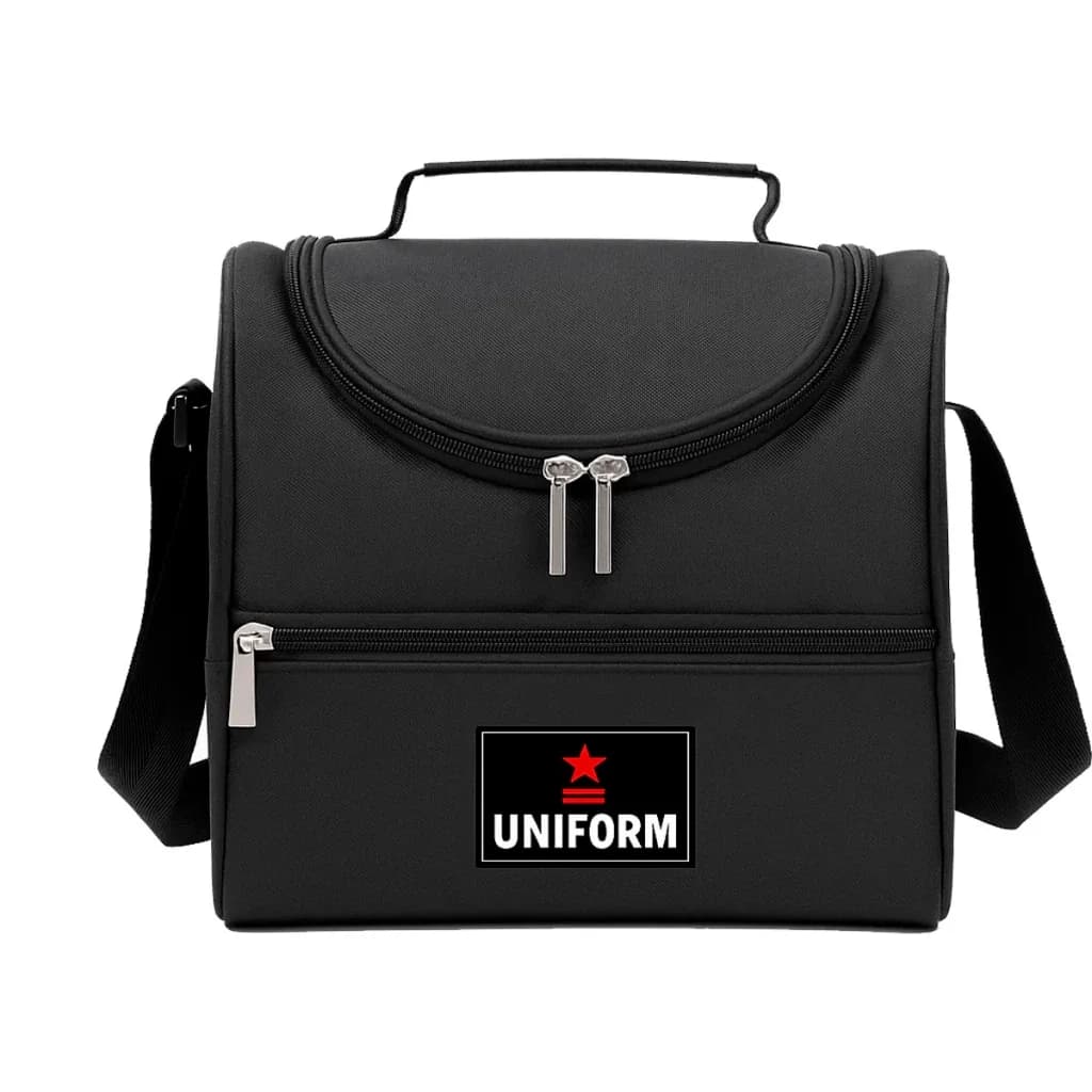 Lunchera Termica Simple Negra Uniform