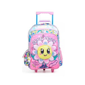 MOCHILA INFANTIL CON CARRO 18" FLOWER CHIMOLA