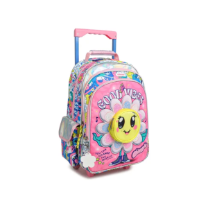 MOCHILA INFANTIL CON CARRO 18" FLOWER CHIMOLA