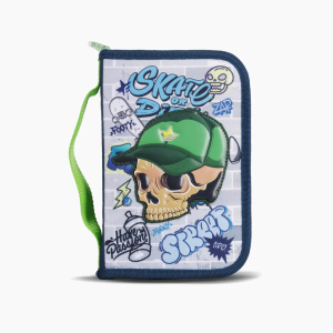 CARTUCHERA DESPLEGABLE 1 PISO SKULL VERDE FOOTY