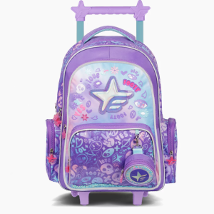 MOCHILA CARRO 18″ HOLOGRAM STAR VIOLETA CON LUZ LED FOOTY