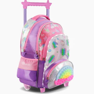 MOCHILA CON CARRO 18" FOOTY VIOLETA