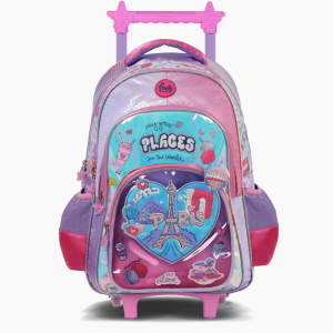 MOCHILA CARRO 18" LILA CON LUZ LED FOOTY