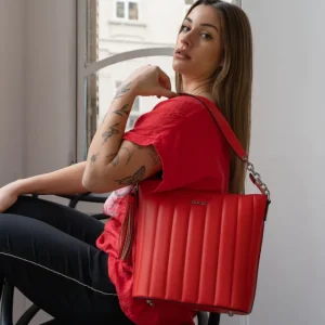 CARTERA QUINN KRALICE EN COLOR ROJO, CAMEL Y NEGRO. ART 10023