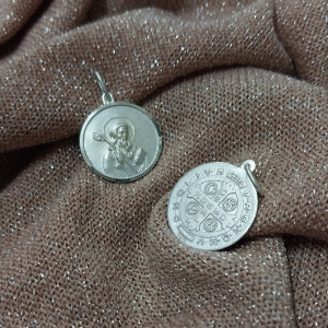 DIJE PLATA 925 MEDALLA RELIGIOSA SAN BENITO DOBLE FAZ