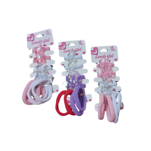 LH50-501-14 SET ACCESORIOS DE PELO GOMITAS CON APLIQUES