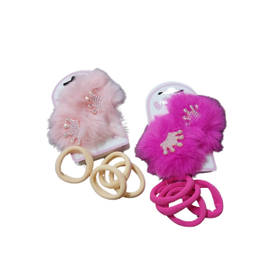 SET COLITAS DE PELO POMPON CORONA 2 UNIDADES LH51-216-02