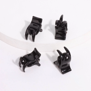 6285A1 BROCHE PINZA MINI CUADRADA 4 UNIDADES NEGRO CAREY