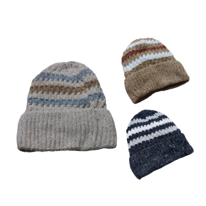 SU293712 GORRO RAYADO CHENILLE PIEL