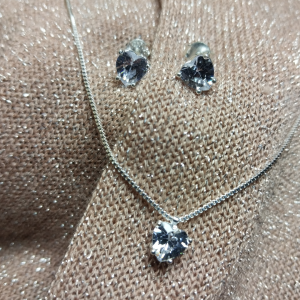 CO0313 CONJUNTO ACERO BLANCO CUBIC CORAZON