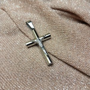 DIJE ACERO CRUZ CON CRISTO DA1008
