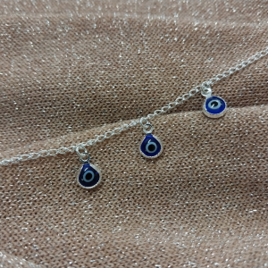 PULSERA ACERO BLANCO TRIPLE OJO TURCO PC1185