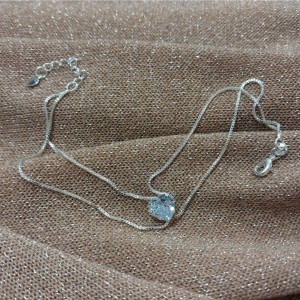 PULSERA ACERO BLANCO DOBLE VENECIANA CORAZON PC1318