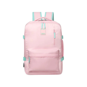 MOCHILA VIRAL DE VIAJE TRENDY 19117 VERDE ACQUA ROSA Y NEGRO