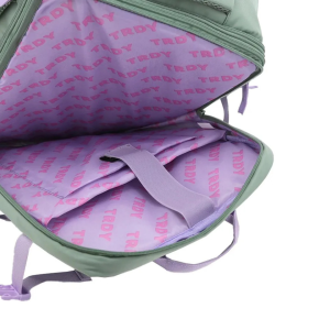 MOCHILA VIRAL DE VIAJE TRENDY 19117 VERDE ACQUA ROSA Y NEGRO