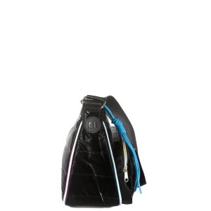 BANDOLERA AQUARELLA LINEA MULTICOLOR MATELASSE SATIN NEGRO 626-M