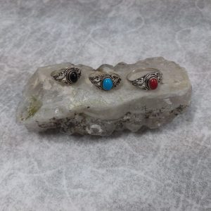 11AN08847 ANILLO PLATA 925 EMPAVONADO CON PIEDRA