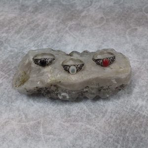 11AN08848 ANILLO PLATA 925 EMPAVONADO CON PIEDRA