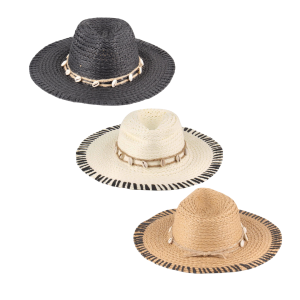 SOMBRERO CAPELINA CON CARACOLES DE RAFIA LA CHAPELLE 12UO7466