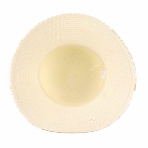 12UO7473 CAPELINA RAFIA CON FLECOS LA CHAPELLE