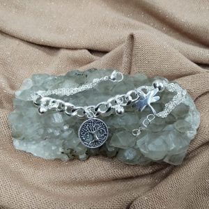 PULSERA ACERO BLANCO ARBOL Y LIBELULA 512-1