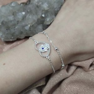 PULSERA ACERO BLANCO CON DIJE CORAZON MANNO 518-17
