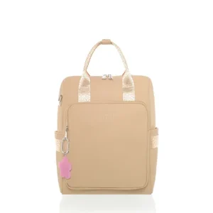 MO0138J BEIGE MOCHILA PARA MUJER URBANA ENGOMADA DE LA MARCA JOUP AL POR MAYOR