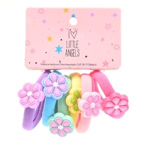 COLITA DE PELO LITTLE ANGEL FLOR 6 UNIDADES PL-1597-04