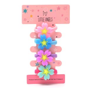 COLITA DE PELO LITTLE ANGEL FLOR 4 UNIDADES PL-1606-01