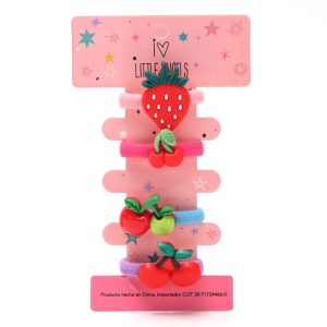 COLITA DE PELO LITTLE ANGEL FRUTAS 4 UNIDADES PL-1606-03