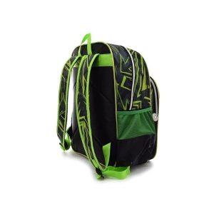 MOCHILA INFANTIL ESCOLAR VERDE CON NEGRO GAMER 102016 16"
