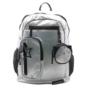 MOCHILA CRESKO PLATEADA ESPALDA 16" CK324