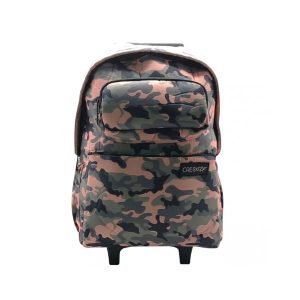 CK621 MOCHILA CRESKO CAMUFLADA CON CARRO 18" ESCOLAR INFANTIL POR MAYOR