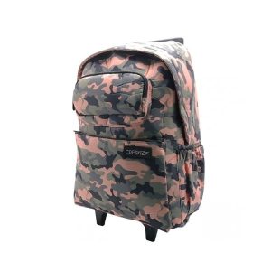 CK621 MOCHILA CRESKO CAMUFLADA CON CARRO 18" ESCOLAR INFANTIL POR MAYOR
