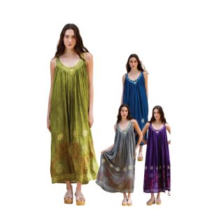 VESTIDO RAYON CREP BORDADO NM-1602